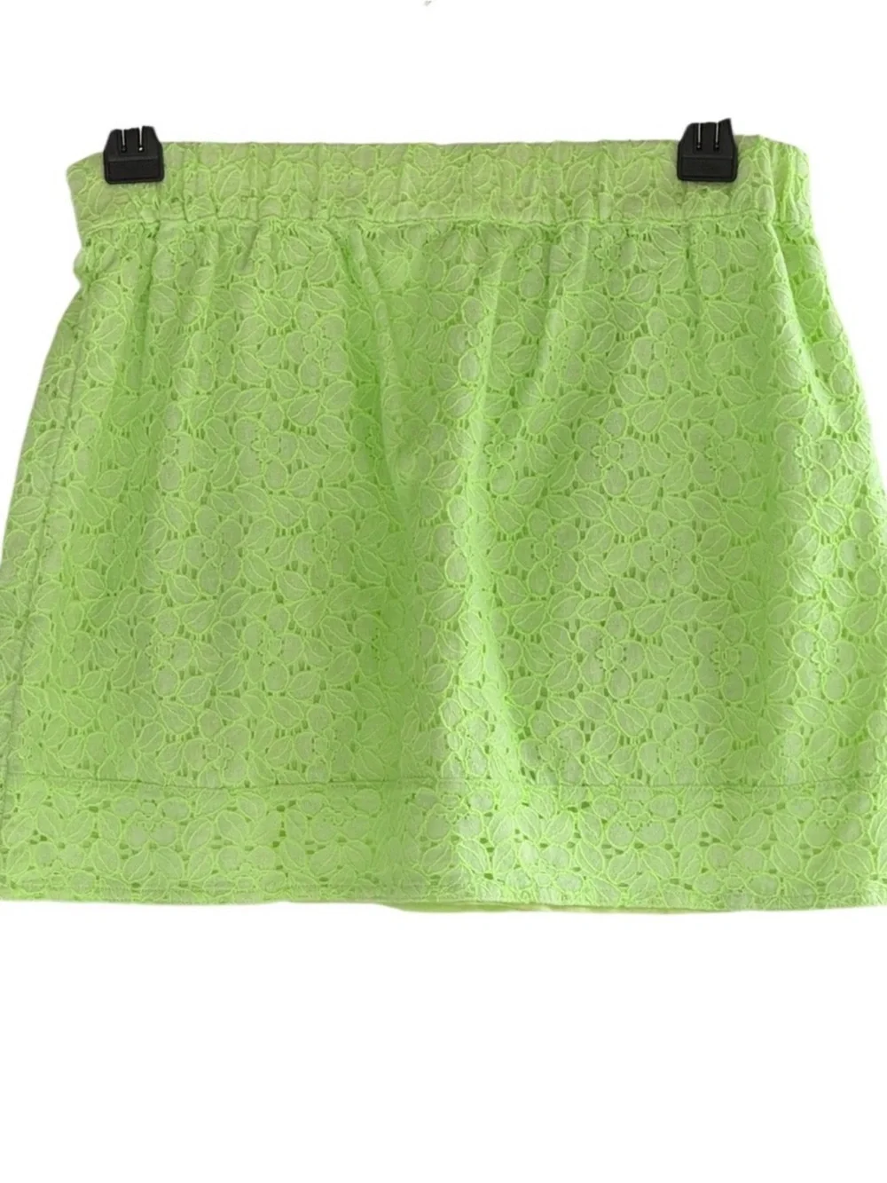 J.Crew Neon Green Floral Lace A-Line Skirt with Pockets Size XS